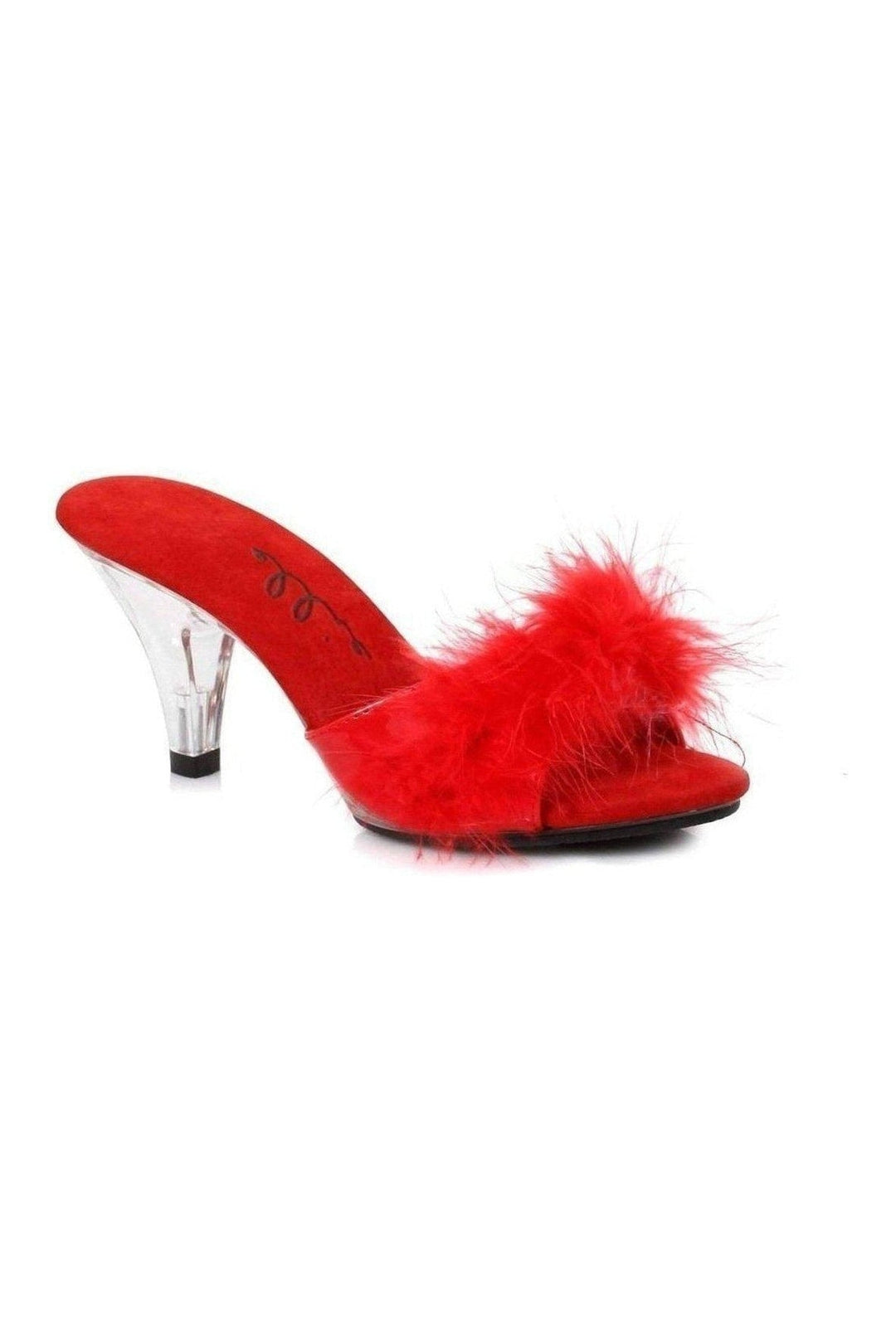Ellie Shoes 305 SASHA Marabou in Red Patent from SexyShoes.com