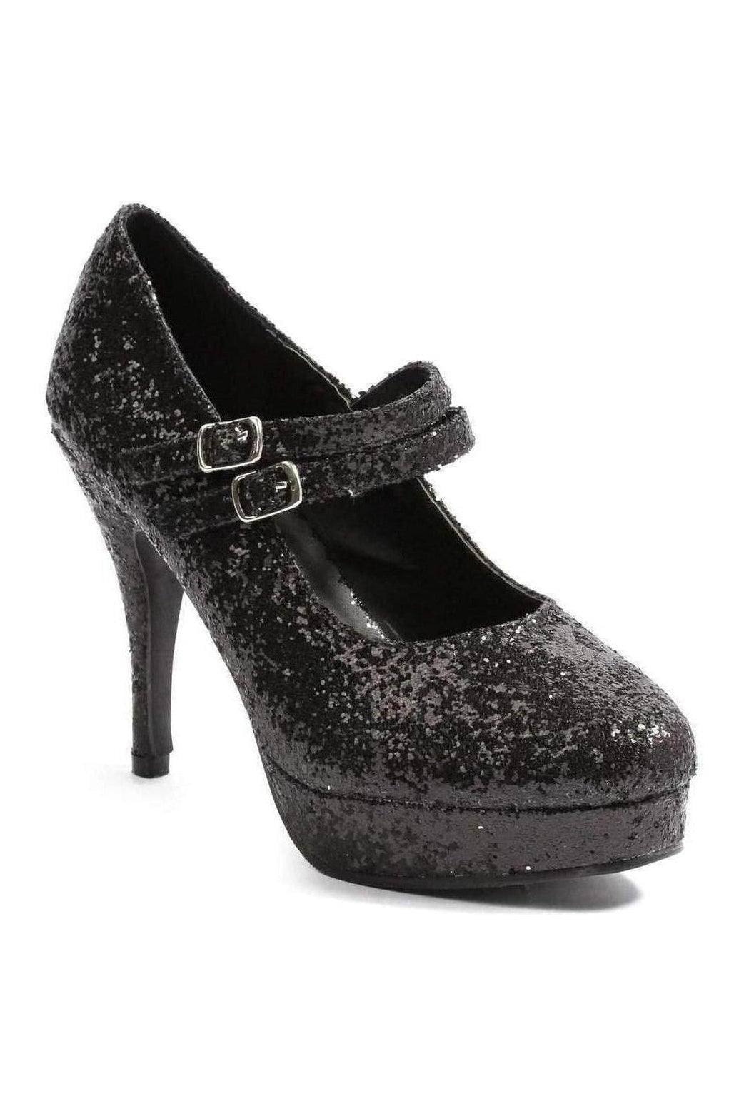 Ellie Shoes 421 JANE G Mary Jane in Black Glitter from SexyShoes.com