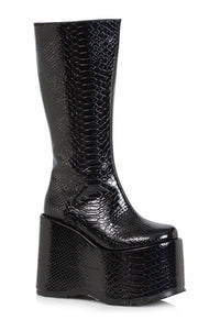 Ellie Shoes 500 AMARA Festival Boot in Black Faux Leather from SexyShoes.com