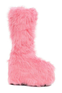 Ellie Shoes 500 FUZZ Festival Boot in Pink Faux Leather from SexyShoes.com