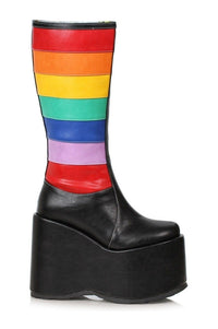 Ellie Shoes 500 JADA Festival Boot in Black Faux Leather from SexyShoes.com