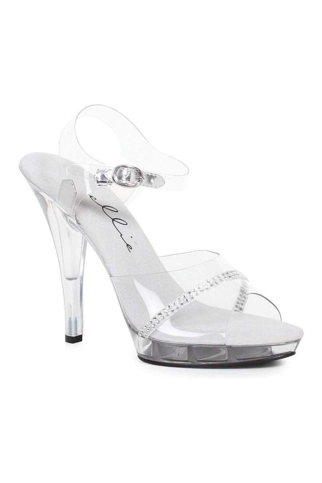 521-JEWEL-W Sandal | Clear Vinyl-Ellie Shoes-Clear-Sandals-SEXYSHOES.COM