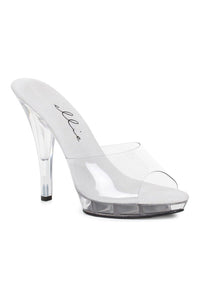 Ellie Shoes 521 VANITY Wide Width Fashion Slide in Clear Vinyl from SexyShoes.com