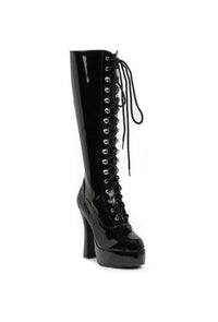 Ellie Shoes Ellie Shoes 557 GINA Heel Stretch Knee Boot W/Inner zipper in Black Patent from SexyShoes.com