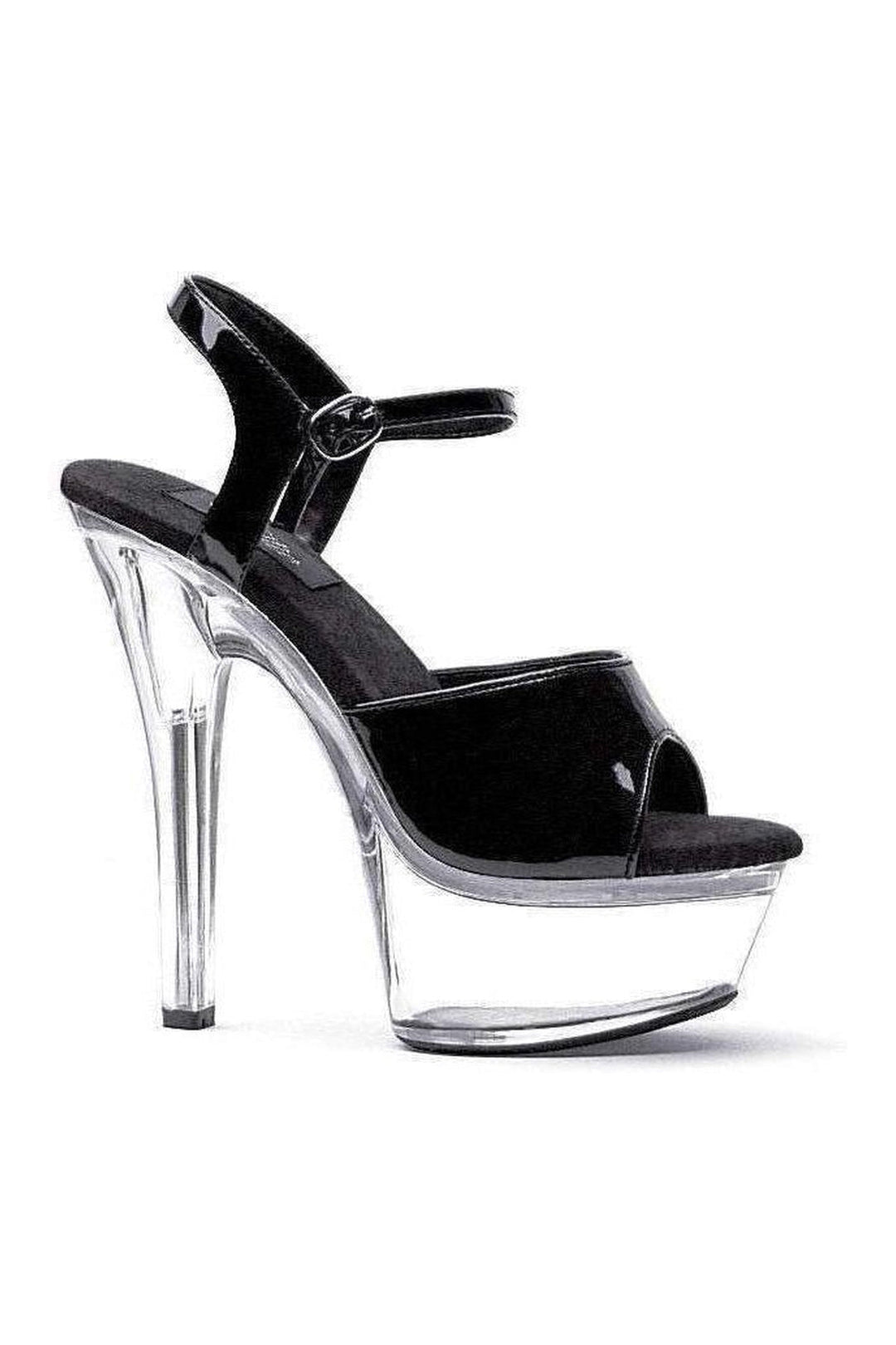 Ellie Shoes 601 JULIET C Platform Sandal in Black Patent from SexyShoes.com