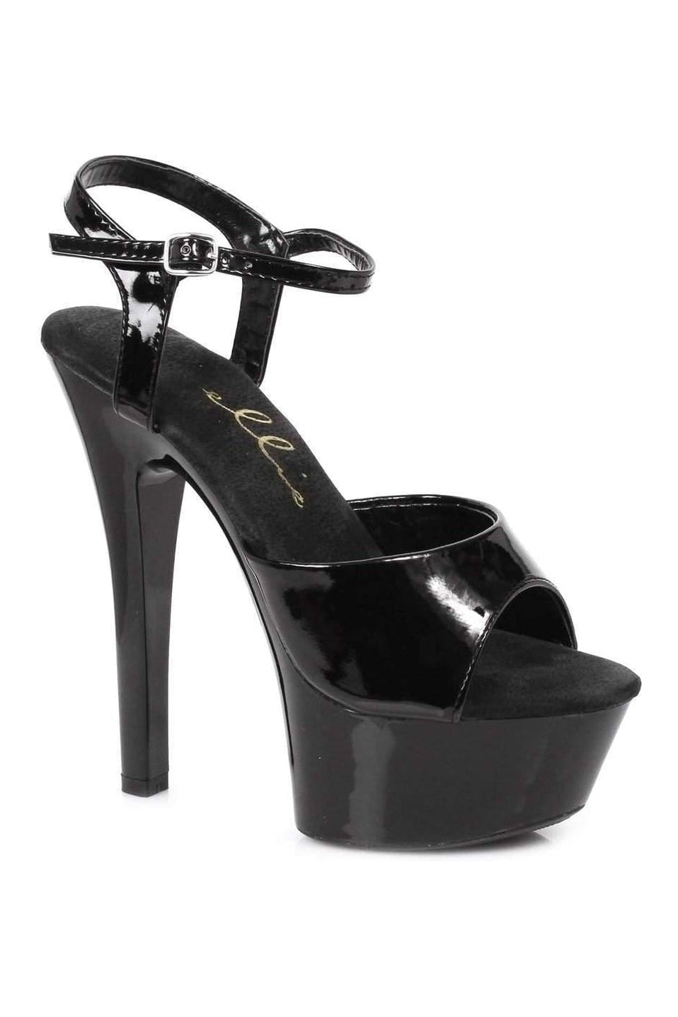 Ellie Shoes 601 JULIET Platform Sandal in Black Patent from SexyShoes.com