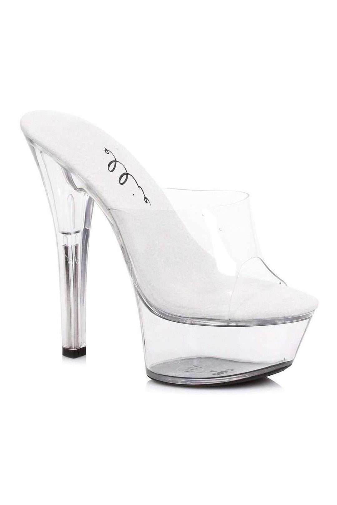 Ellie Shoes 601 VANITY Platform Slide in Clear Vinyl from SexyShoes.com