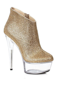 Ellie Shoes 609 ANDI Stripper Bootie in Gold Faux Leather from SexyShoes.com