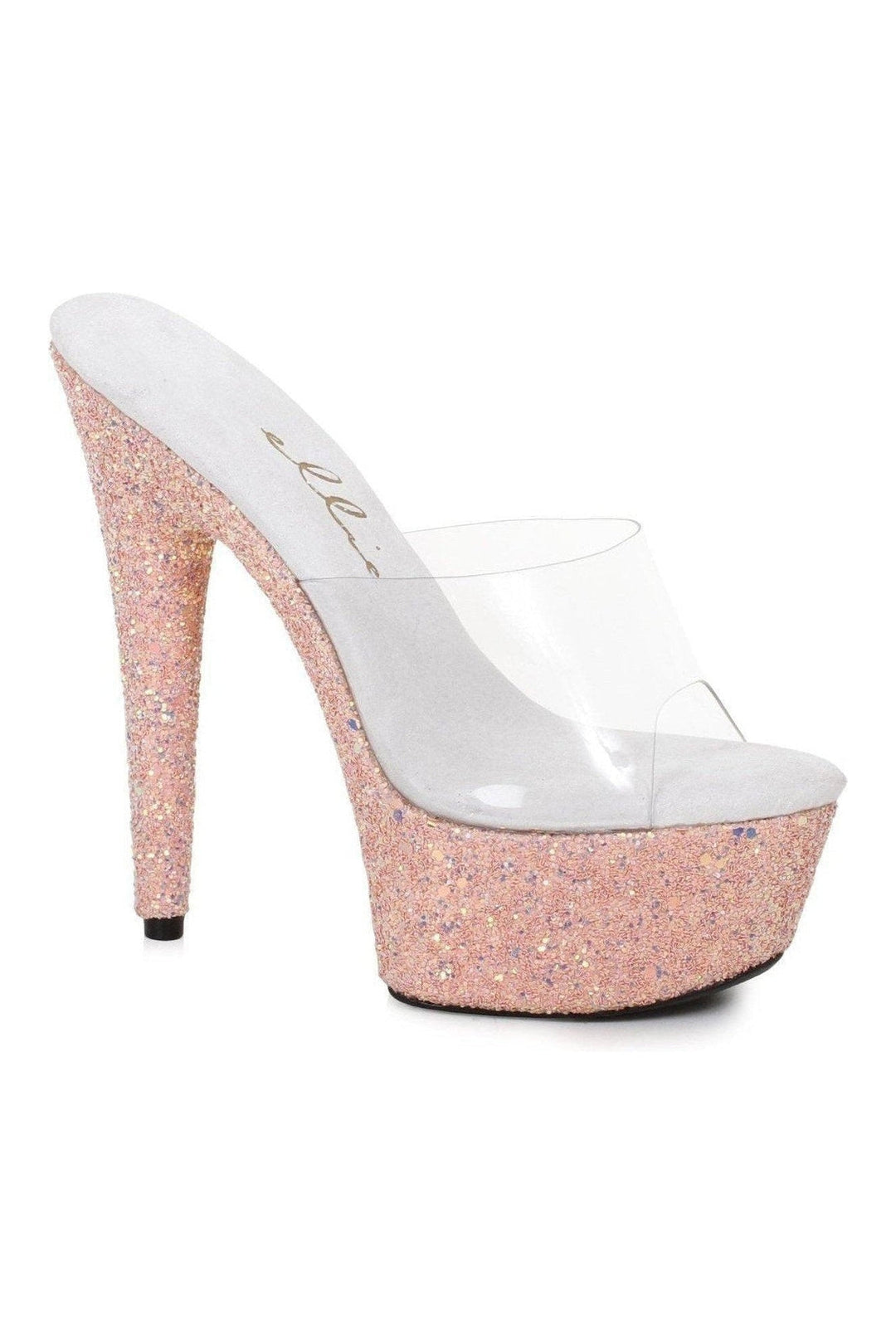 609-SERENITY Stripper Slide | Coral Rhinestones-Ellie Shoes-SEXYSHOES.COM