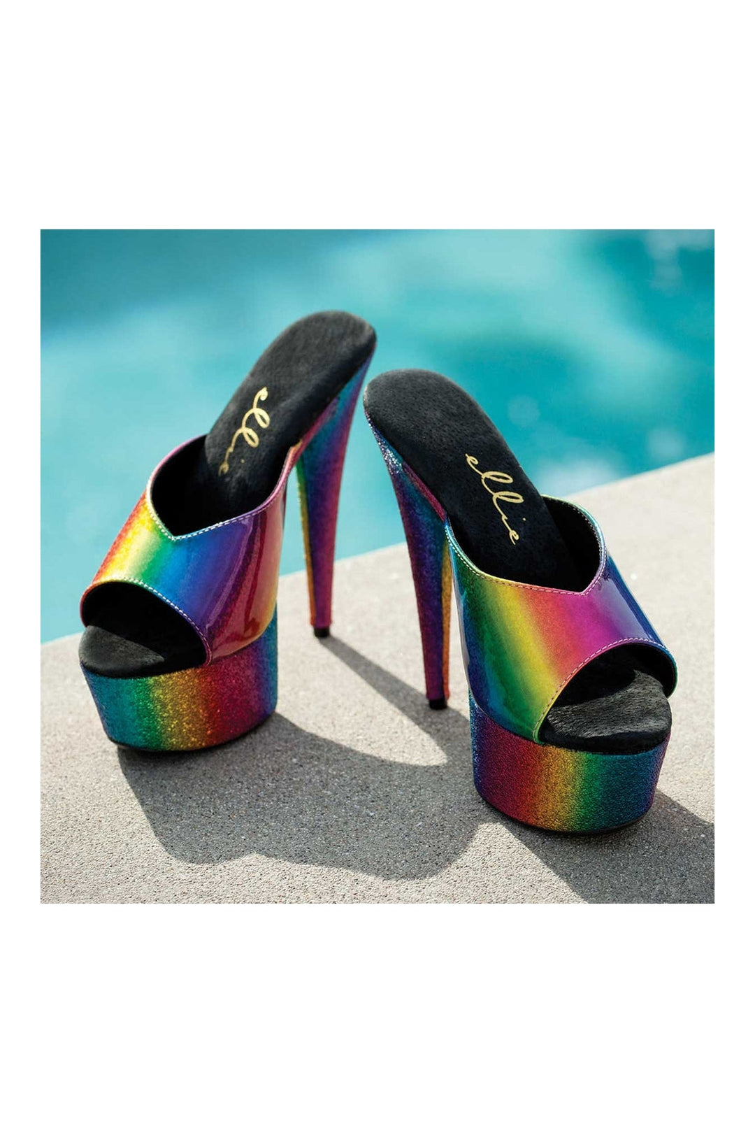 609-TRICKS Stripper Slide | Multi Faux Leather-Slides-Ellie Shoes-Multi-SEXYSHOES.COM