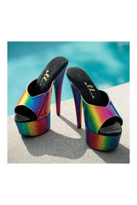 Ellie Shoes 609 TRICKS Stripper Slide in Multi Faux Leather from SexyShoes.com