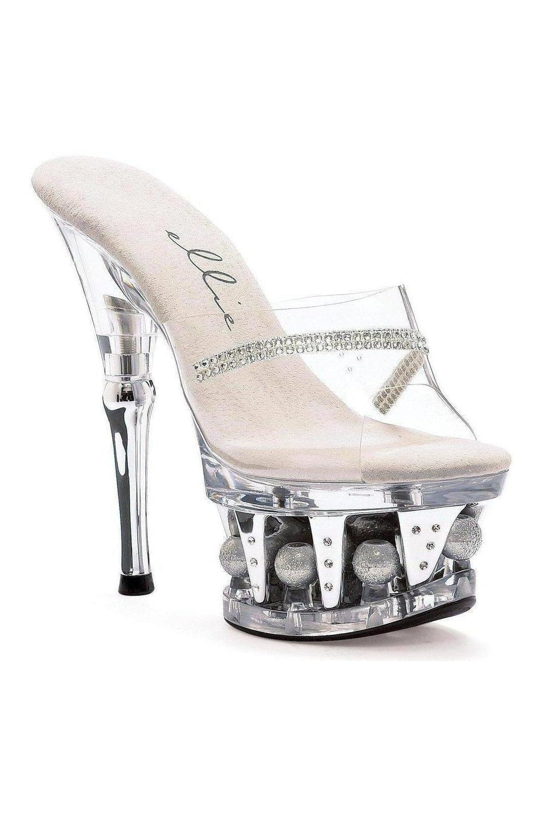 629-JESSE Platform Slide | Clear Vinyl-Ellie Shoes-SEXYSHOES.COM