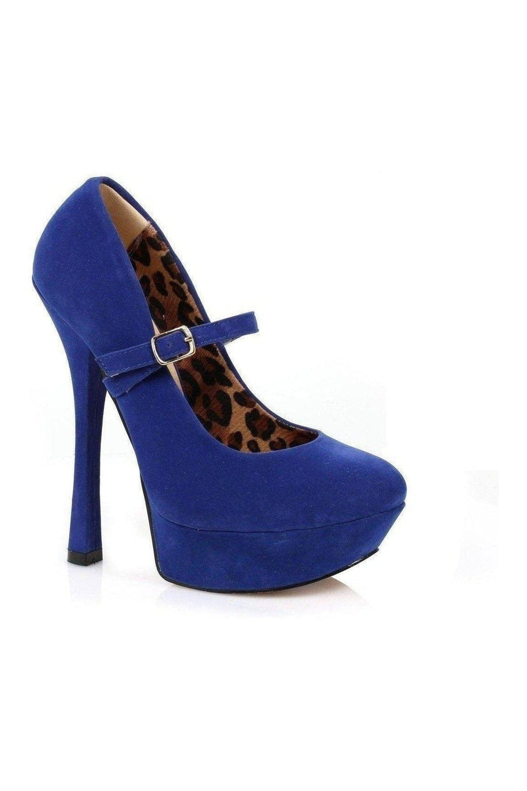 633-PAYTON-V Platform Pump | Blue Patent-Ellie Shoes-SEXYSHOES.COM