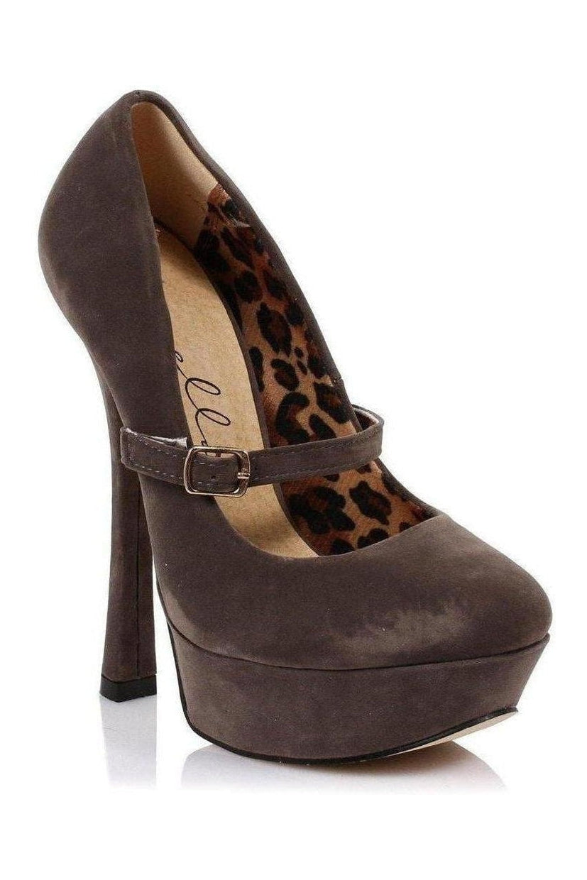 633-PAYTON-V Platform Pump | Grey Faux Leather-Ellie Shoes-SEXYSHOES.COM