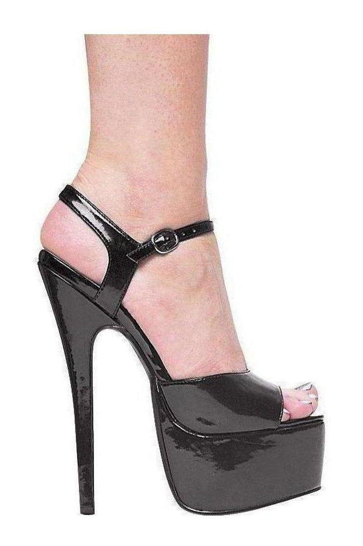 652-JULIET Platform Sandal | Black Patent-Sandals- Stripper Shoes at SEXYSHOES.COM