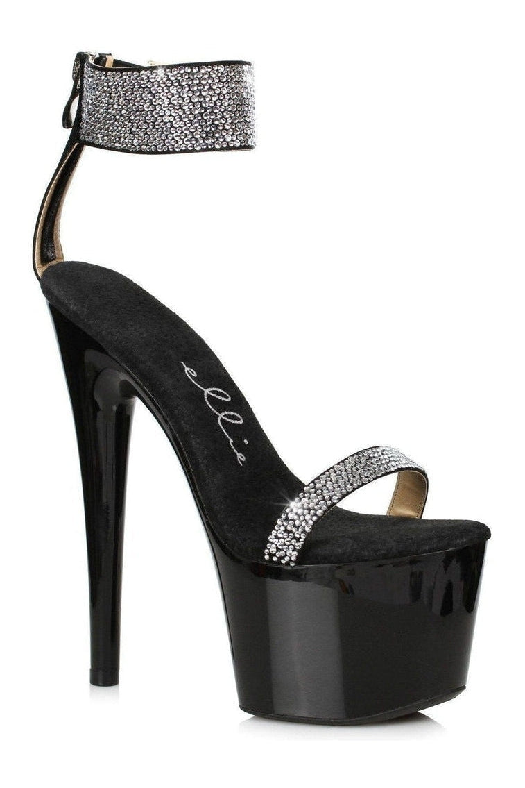 Ellie Shoes 709 ANIKA Stripper Sandal in Black Rhinestones from SexyShoes.com