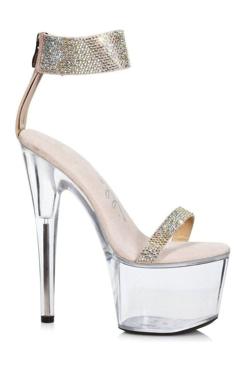 Ellie Shoes 709 ANIKA Stripper Sandal in Gold Rhinestones from SexyShoes.com