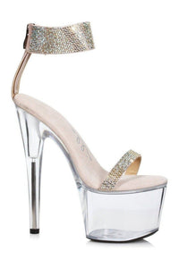 Ellie Shoes 709 ANIKA Stripper Sandal in Gold Rhinestones from SexyShoes.com