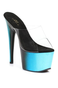 Ellie Shoes 709 OMBRE Platform Slide in Clear Vinyl from SexyShoes.com