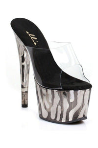 Ellie Shoes 709 RUGGED Platform Slide in Clear Vinyl from SexyShoes.com