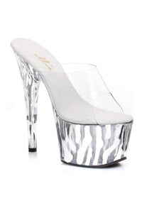 Ellie Shoes 709 RUGGED Platform Slide in White Patent from SexyShoes.com