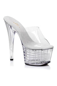Ellie Shoes 709 SPACE Platform Slide in Clear Vinyl from SexyShoes.com