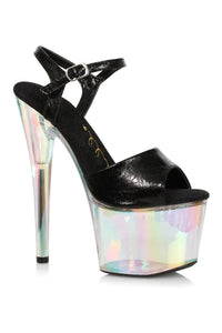 Ellie Shoes 709 ZABRINA Sandal in Black Faux Leather from SexyShoes.com