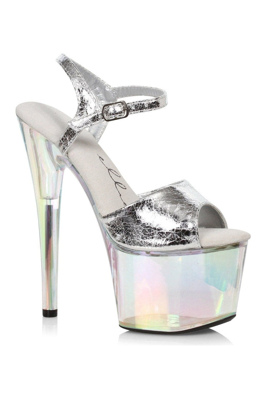 Ellie Shoes 709 ZABRINA Sandal in Silver Faux Leather from SexyShoes.com