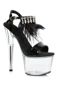 Ellie Shoes 709 ZAHRA Stripper Sandal in Black Rhinestones from SexyShoes.com