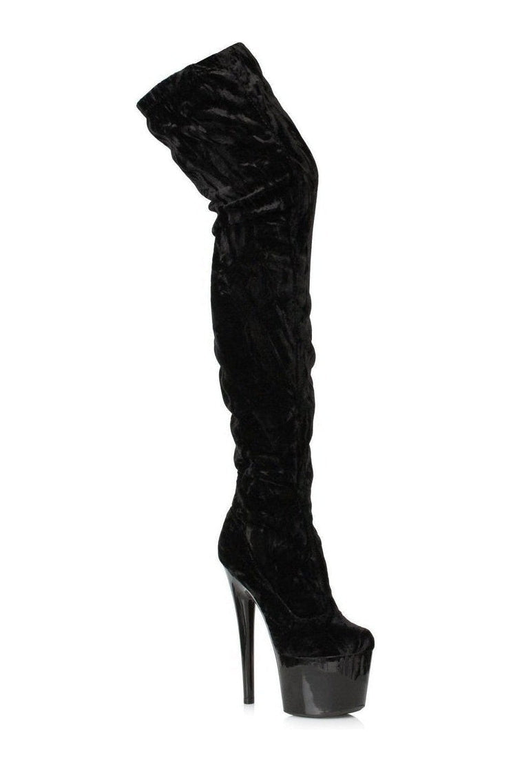 709-ZOEY Stripper Thigh Boot | Black Velvet-Ellie Shoes-SEXYSHOES.COM
