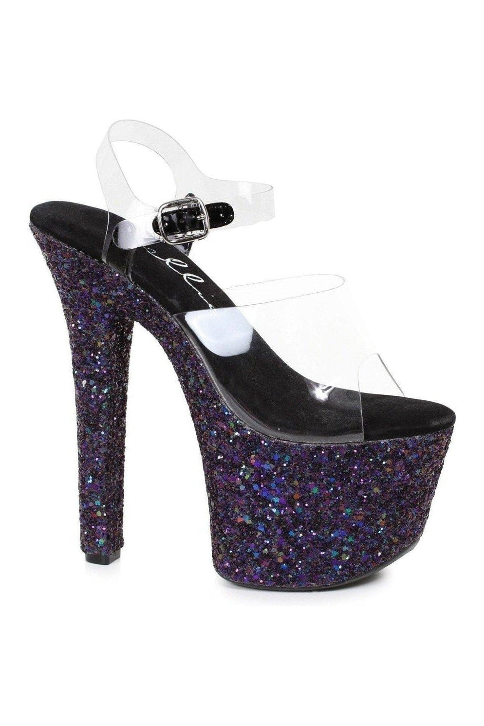 711-SERENITY Stripper Slide | Black Glitter-Ellie Shoes-SEXYSHOES.COM