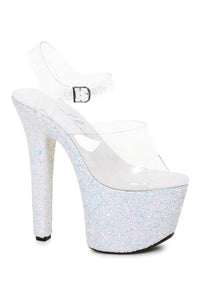 Ellie Shoes 711 SERENITY Stripper Slide in White Glitter from SexyShoes.com