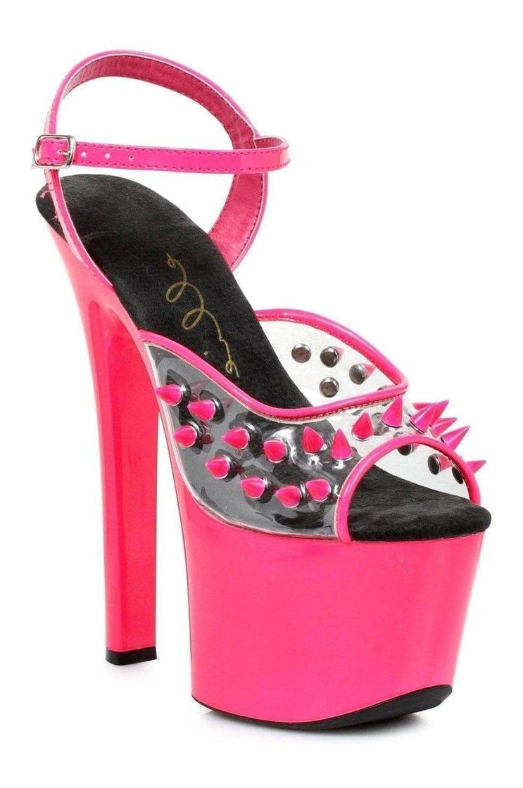 711-SOLAR Stripper Sandal | Fuchsia Vinyl-Ellie Shoes-SEXYSHOES.COM