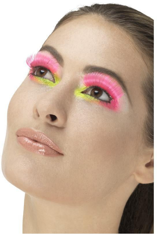 80s Party Eyelashes | Neon Pink-Fever-Neon Pink-Eyelashes-SEXYSHOES.COM