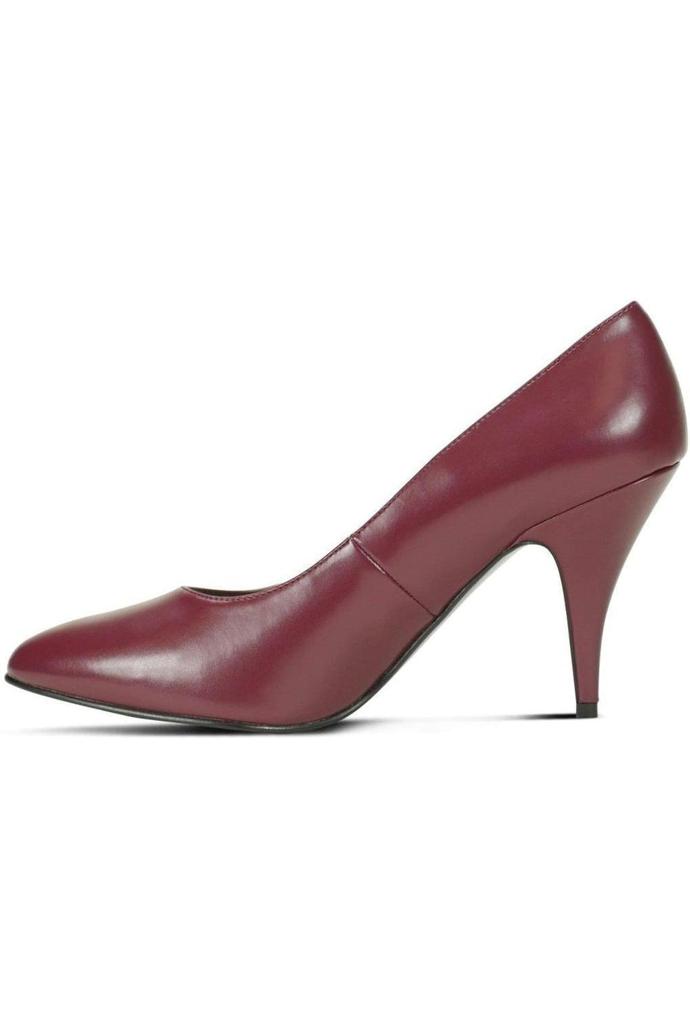 8902-Wide Classic Pump | Wine Faux Leather-Sexyshoes Brand-Pumps-SEXYSHOES.COM