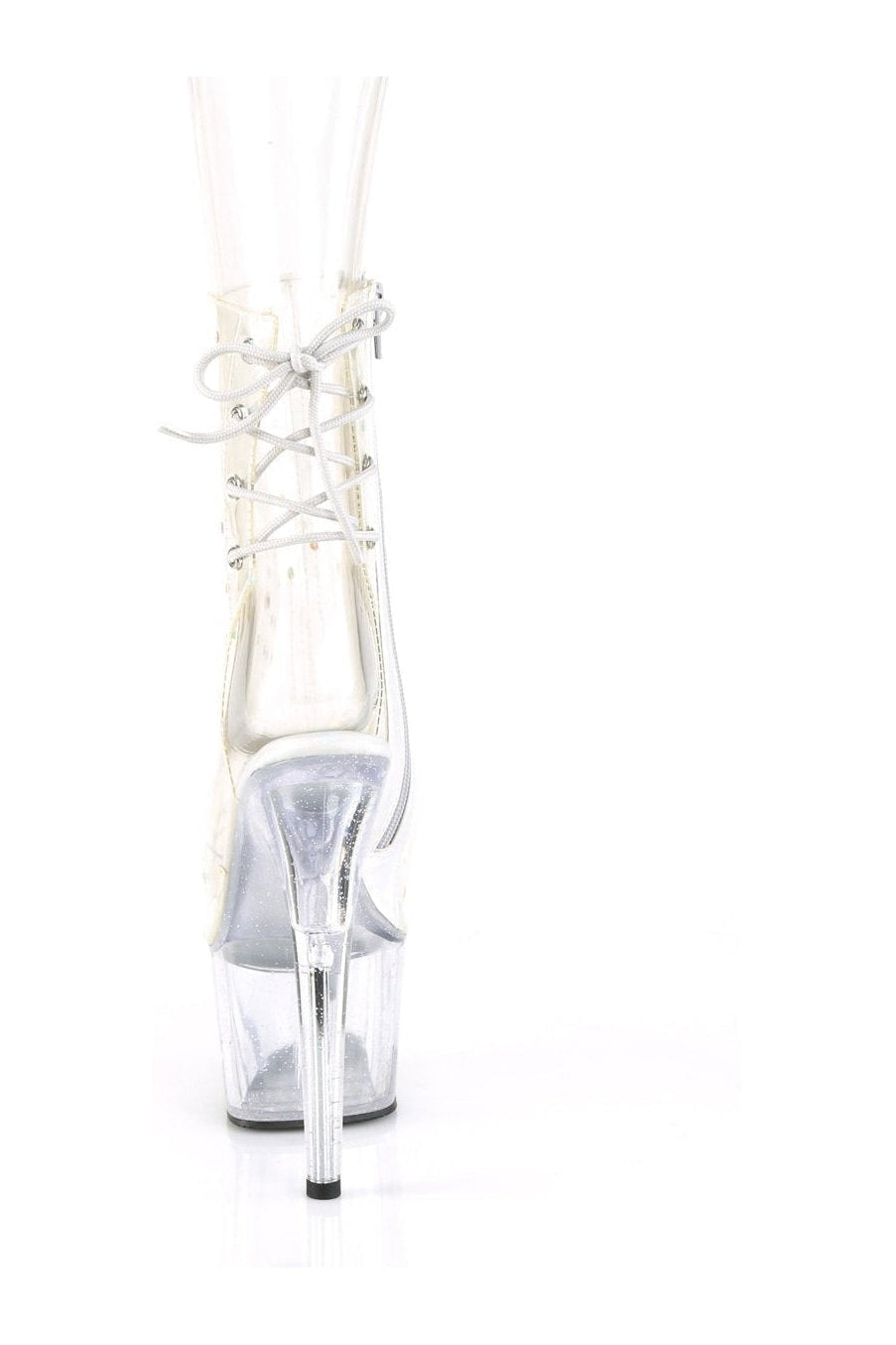 ADORE-1018C-2 Ankle Boot | Clear Faux Leather-Ankle Boots-Pleaser-SEXYSHOES.COM