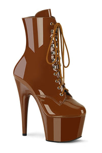 Pleaser ADORE-1020 Brown Patent Ankle Boot in Brown Patent from SexyShoes.com