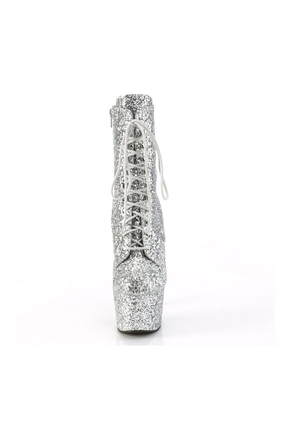 Pleaser ADORE-1020GWR Silver Glitter Ankle Boot in Silver Glitter