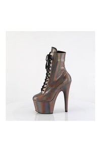 Pleaser ADORE-1020HG Pewter Hologram Ankle Boot in Pewter Hologram