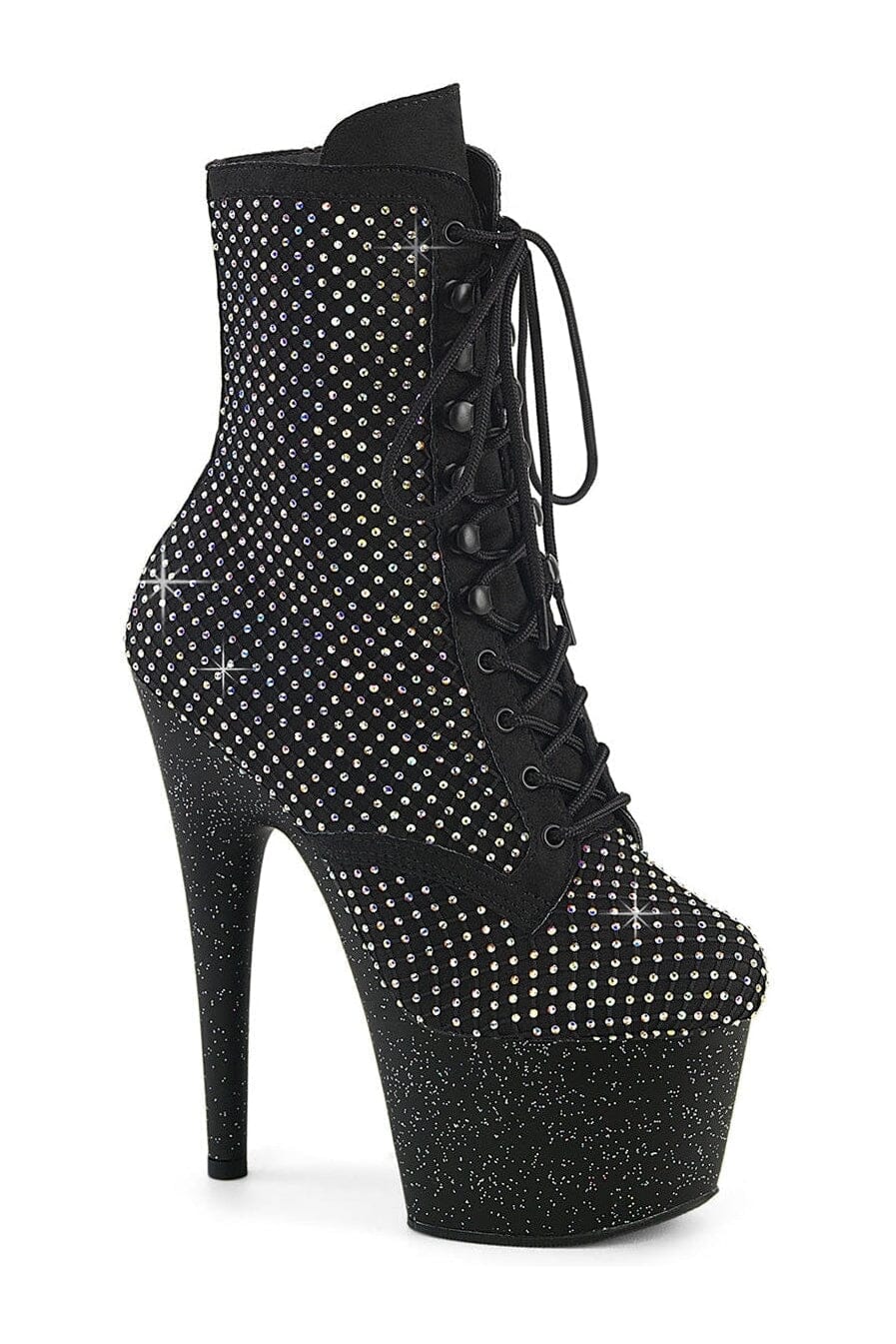 Pleaser ADORE-1020RM Black Faux Suede Ankle Boot in Black Faux Suede from SexyShoes.com