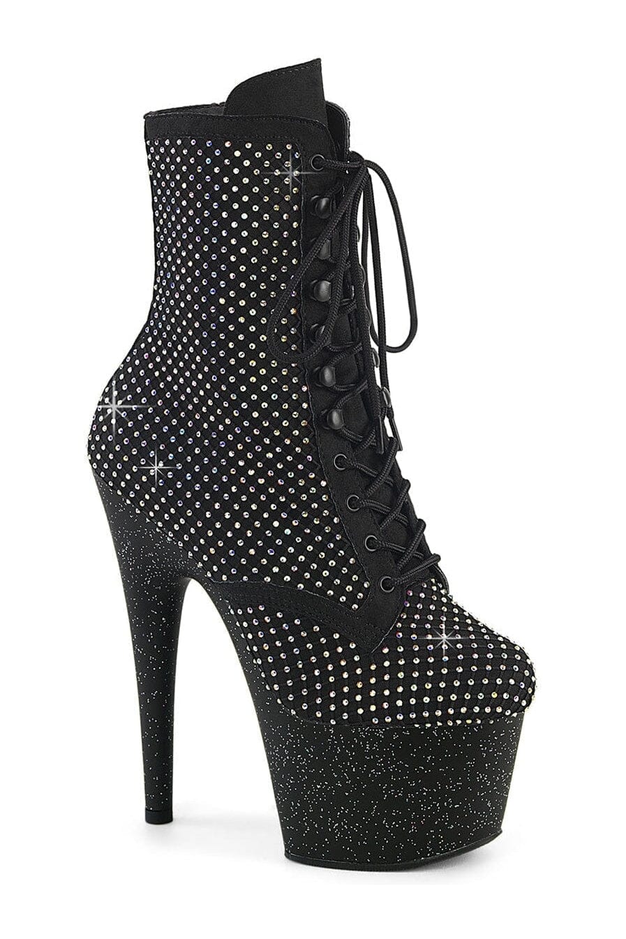 ADORE-1020RM Black Faux Suede Ankle Boot-Ankle Boots-Pleaser-Black-10-Faux Suede-SEXYSHOES.COM