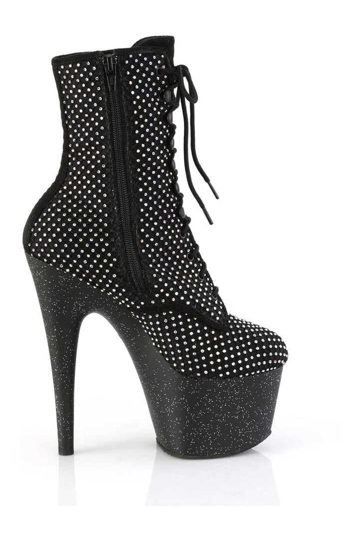 ADORE-1020RM Black Faux Suede Ankle Boot-Ankle Boots-Pleaser-SEXYSHOES.COM