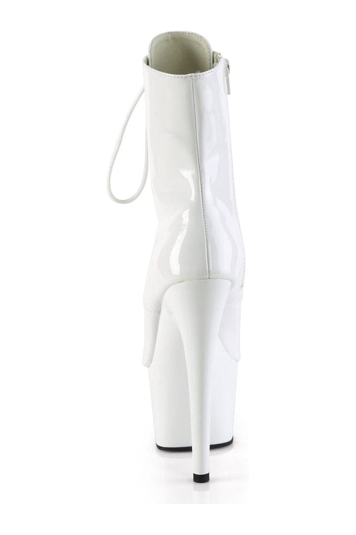 Pleaser ADORE-1021 White Patent Ankle Boot in White Patent