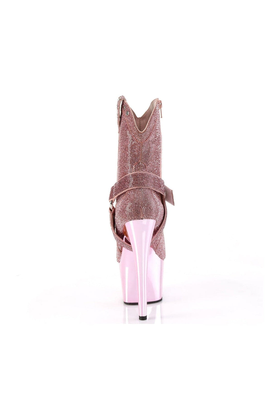 Pleaser ADORE-1029CHRS Pink Faux Suede Ankle Boot in Pink Faux Suede