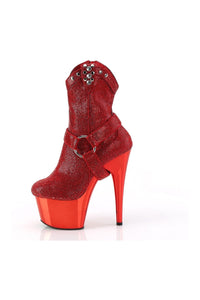 Pleaser ADORE-1029CHRS Red Faux Suede Ankle Boot in Red Faux Suede