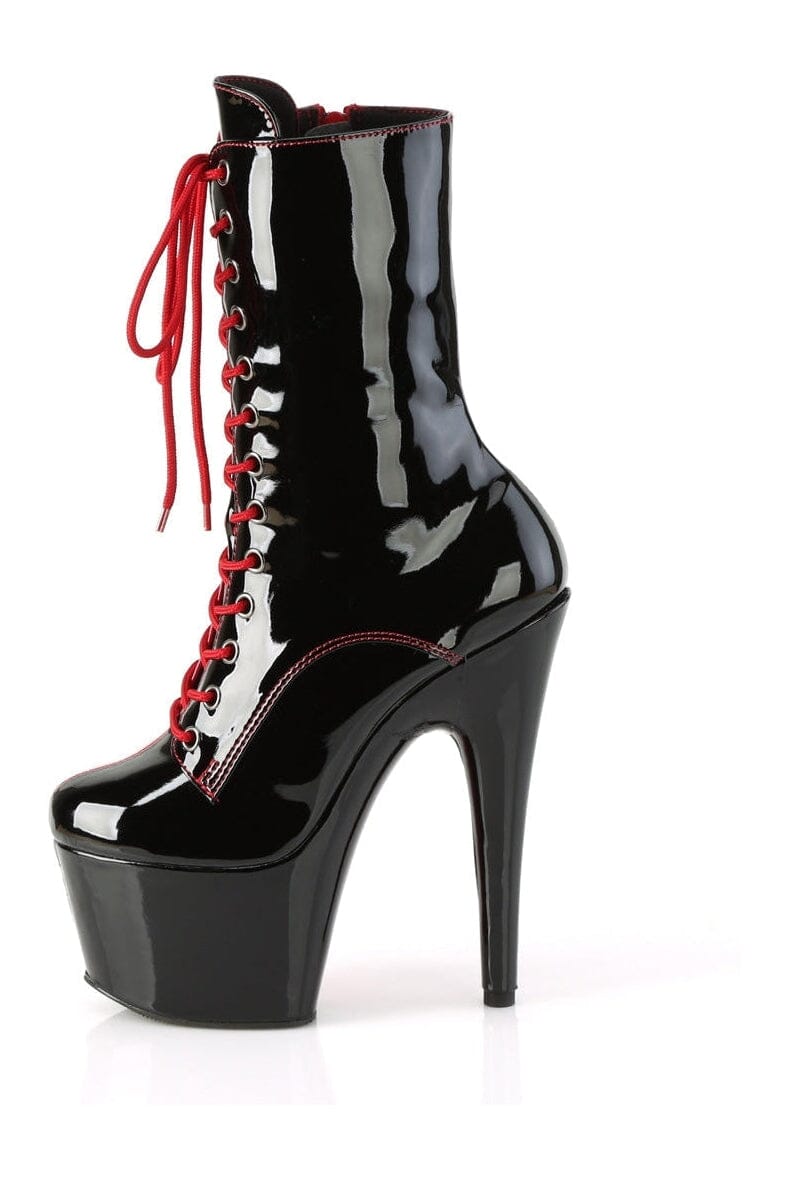 Pleaser ADORE-1040TT Red Patent Ankle Boot in Red Patent