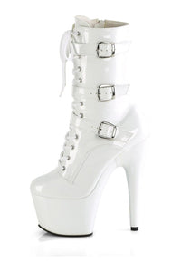 Pleaser ADORE-1043 White Patent Ankle Boot in White Patent