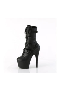 Pleaser ADORE-1046 Black Faux Leather Ankle Boot in Black Faux Leather