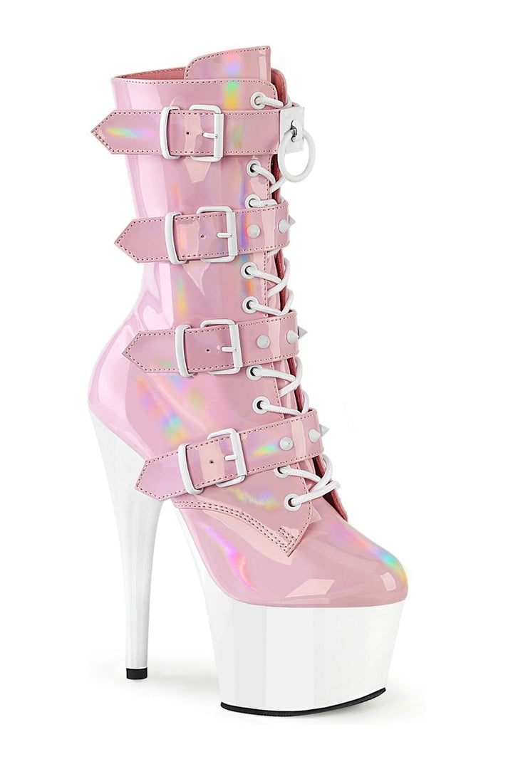 Pleaser ADORE-1046TT Pink Patent Ankle Boot in Pink Patent from SexyShoes.com