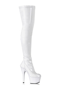 Pleaser ADORE-3000 White Patent Thigh Boot in White Patent from SexyShoes.com